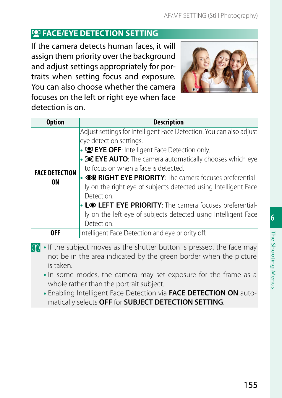 Face/eye detection setting | FujiFilm X-H2 Mirrorless Camera User Manual | Page 179 / 404