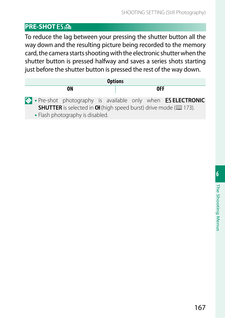 Pre-shot | FujiFilm X-H2 Mirrorless Camera User Manual | Page 191 / 404