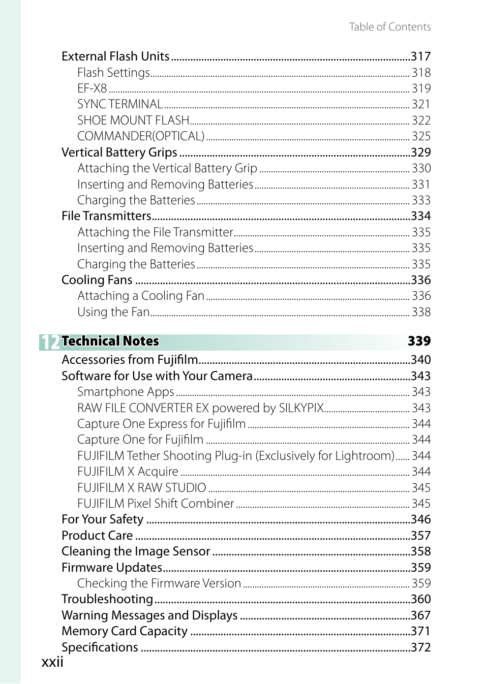 Xxii | FujiFilm X-H2 Mirrorless Camera User Manual | Page 22 / 404