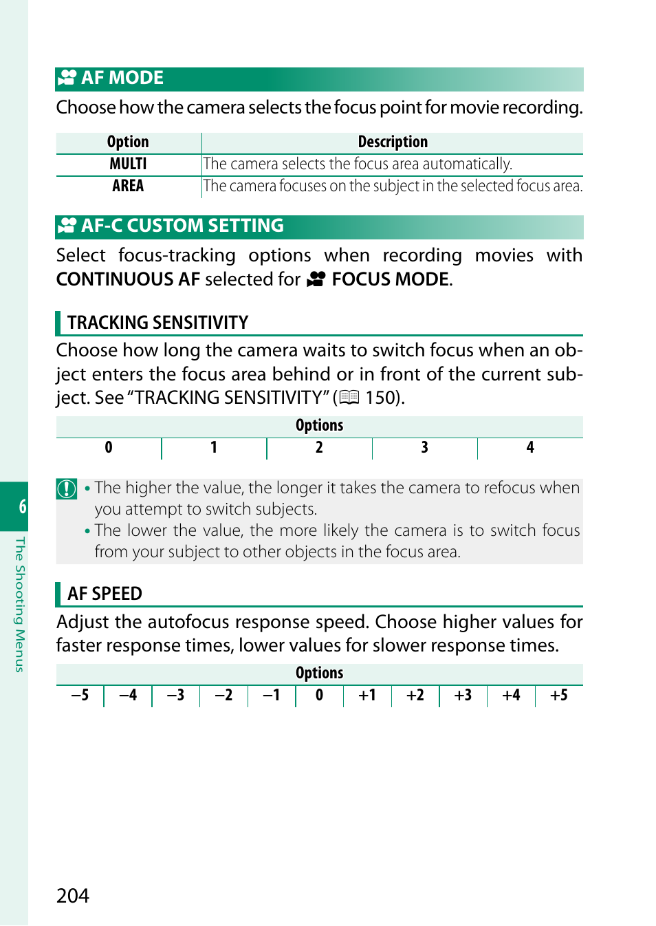 Af mode, Af-c custom setting | FujiFilm X-H2 Mirrorless Camera User Manual | Page 228 / 404