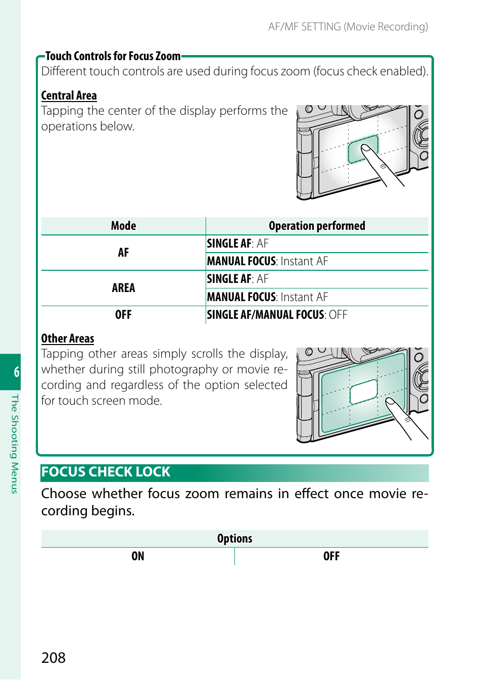 Focus check lock | FujiFilm X-H2 Mirrorless Camera User Manual | Page 232 / 404