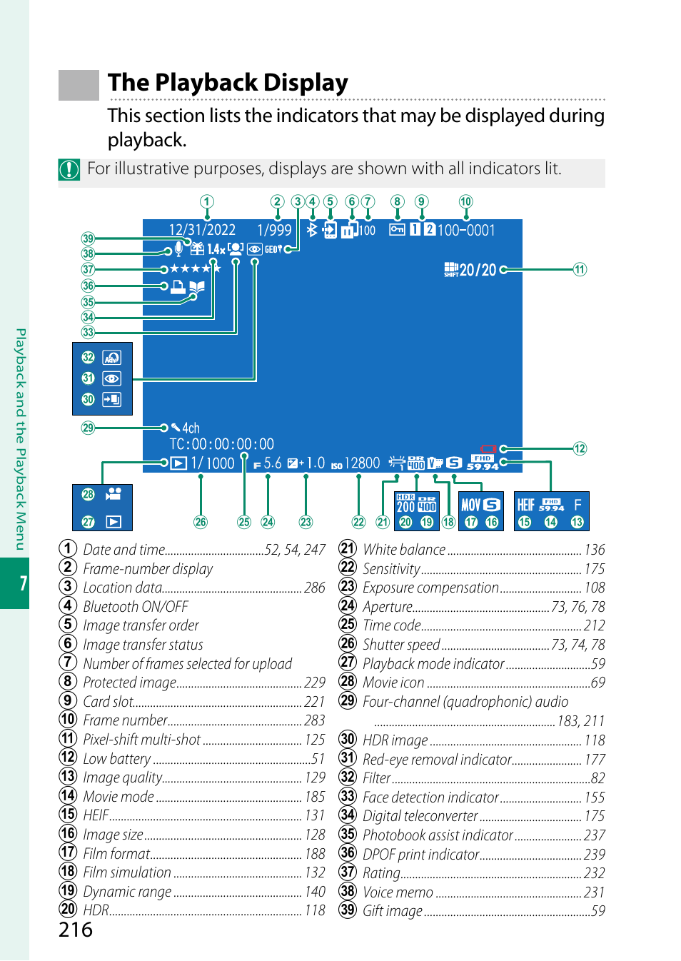 The playback display | FujiFilm X-H2 Mirrorless Camera User Manual | Page 240 / 404