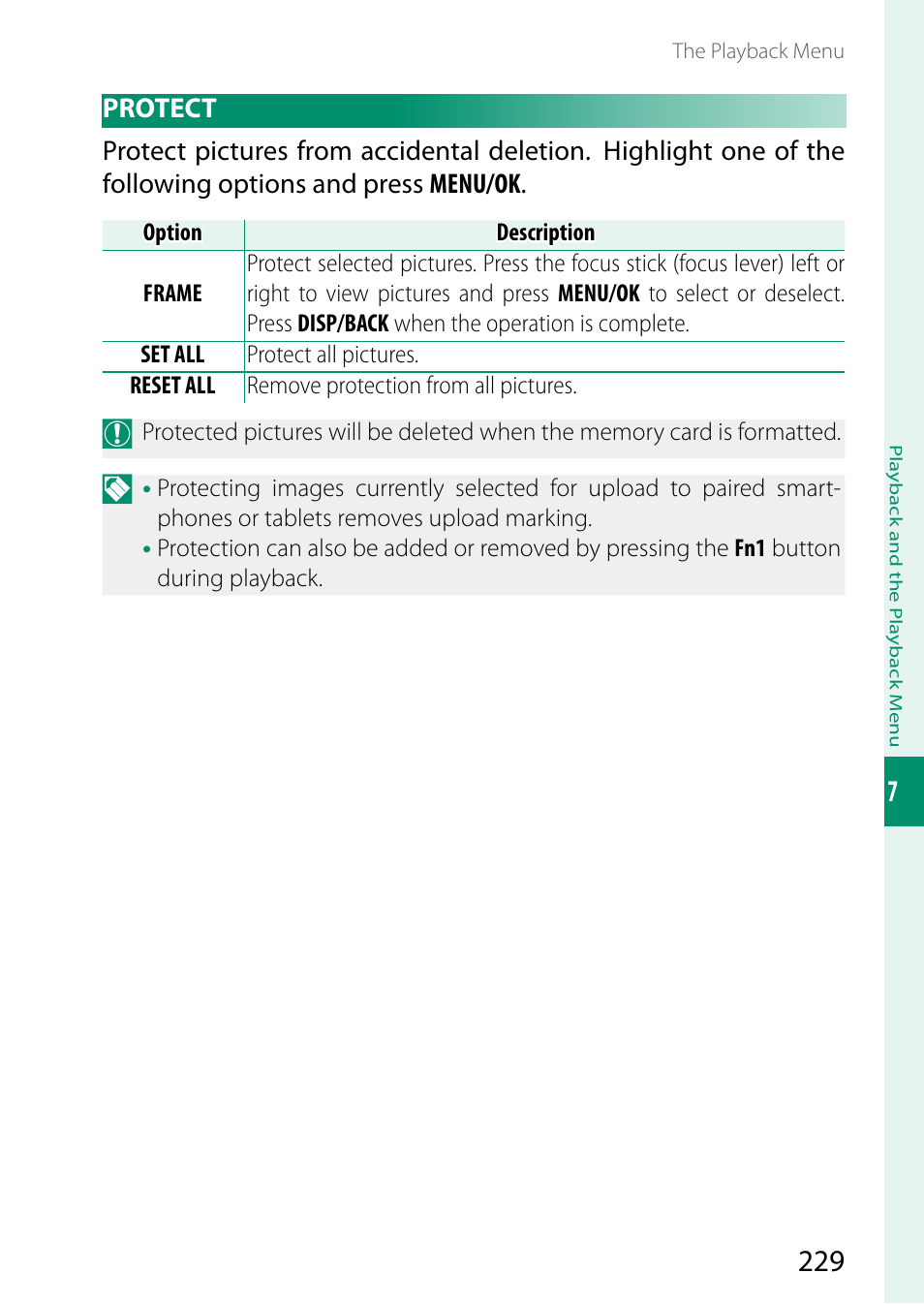 Protect | FujiFilm X-H2 Mirrorless Camera User Manual | Page 253 / 404