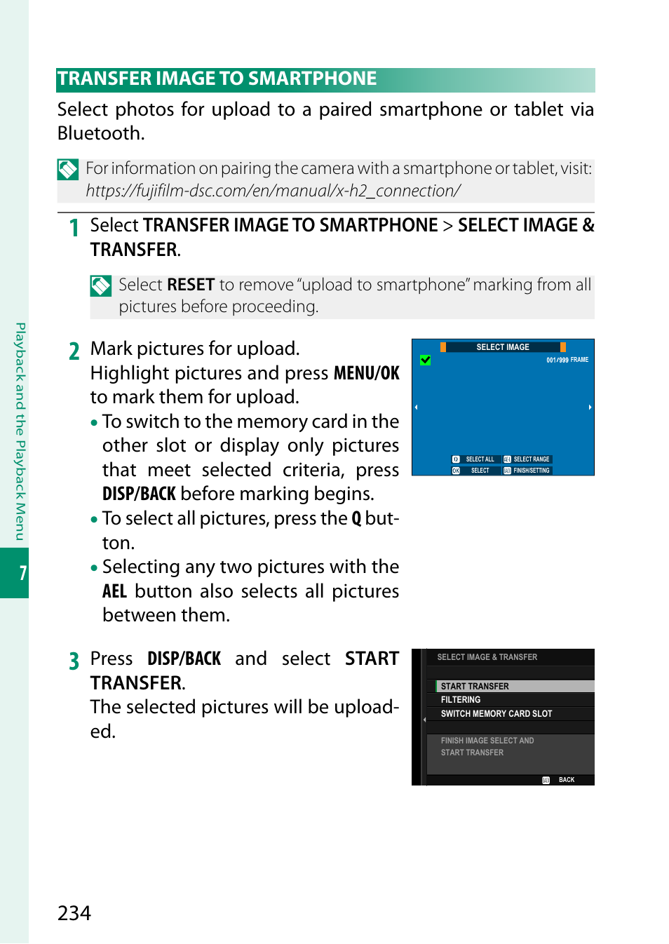 Transfer image to smartphone | FujiFilm X-H2 Mirrorless Camera User Manual | Page 258 / 404