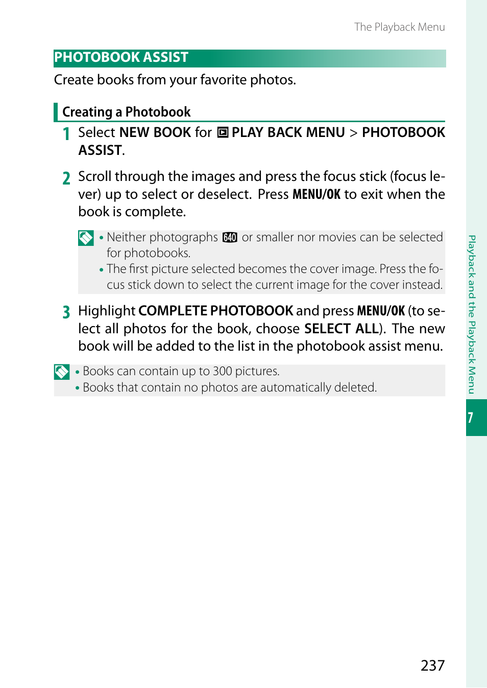 Photobook assist | FujiFilm X-H2 Mirrorless Camera User Manual | Page 261 / 404