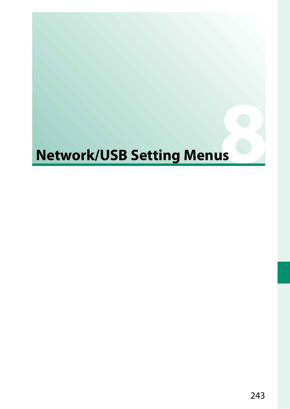 Network/usb setting menus | FujiFilm X-H2 Mirrorless Camera User Manual | Page 267 / 404