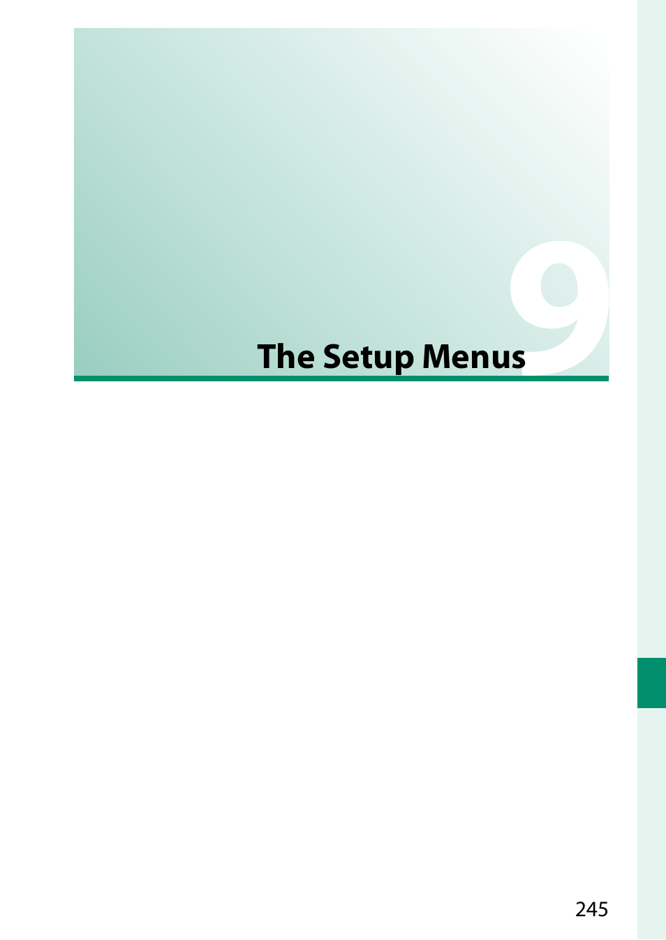 The setup menus | FujiFilm X-H2 Mirrorless Camera User Manual | Page 269 / 404