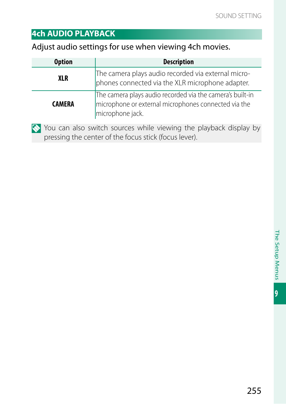 4ch audio playback | FujiFilm X-H2 Mirrorless Camera User Manual | Page 279 / 404