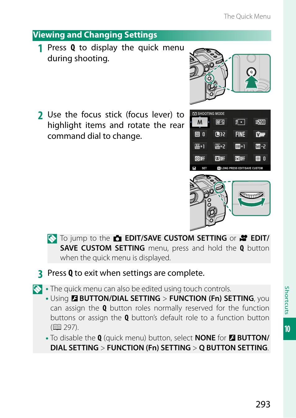 Viewing and changing settings | FujiFilm X-H2 Mirrorless Camera User Manual | Page 317 / 404