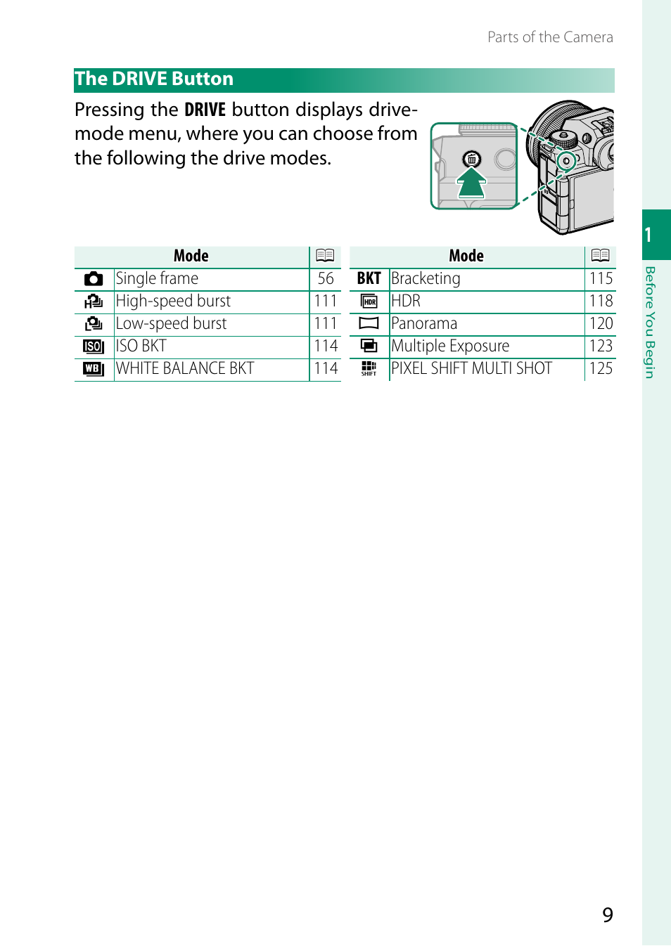 The drive button | FujiFilm X-H2 Mirrorless Camera User Manual | Page 33 / 404