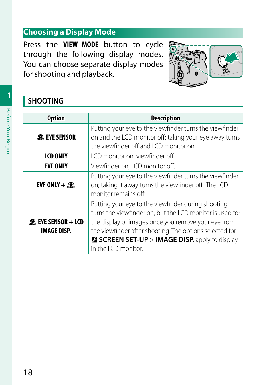 Choosing a display mode | FujiFilm X-H2 Mirrorless Camera User Manual | Page 42 / 404