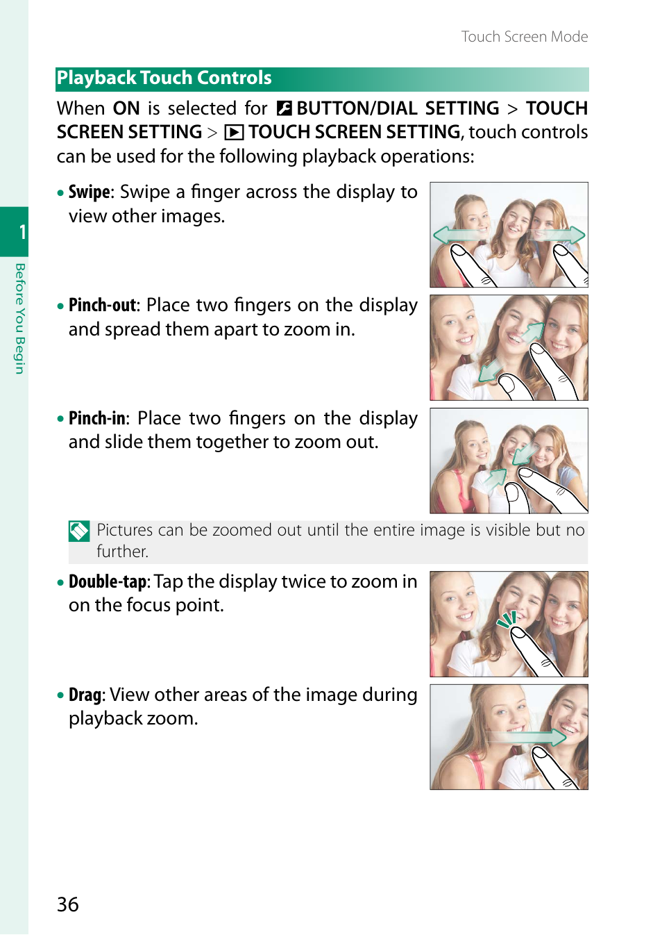 Playback touch controls | FujiFilm X-H2 Mirrorless Camera User Manual | Page 60 / 404