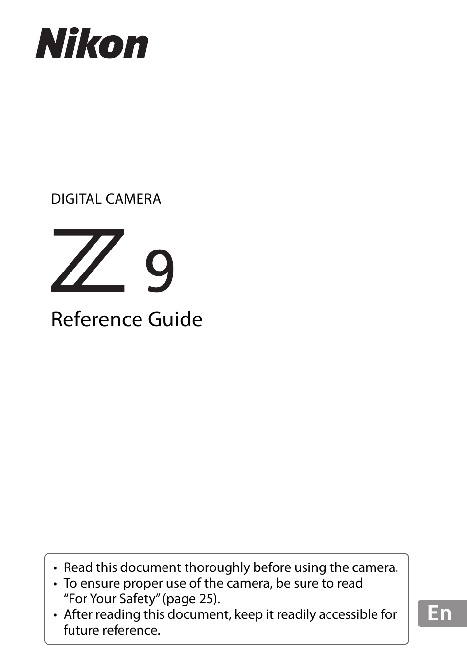 Nikon Z9 Mirrorless Camera User Manual | 914 pages