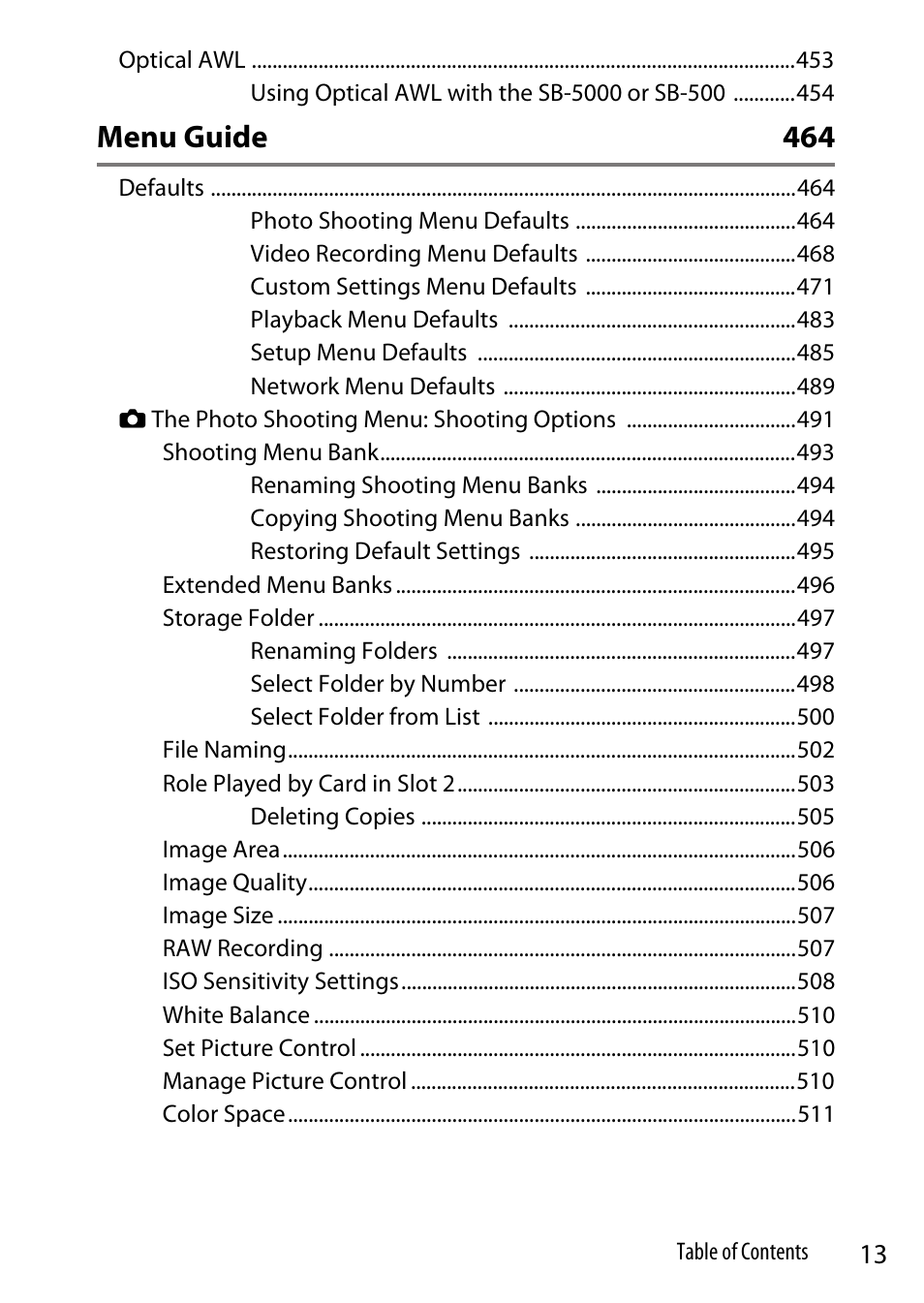 Menu guide 464 | Nikon Z9 Mirrorless Camera User Manual | Page 13 / 914