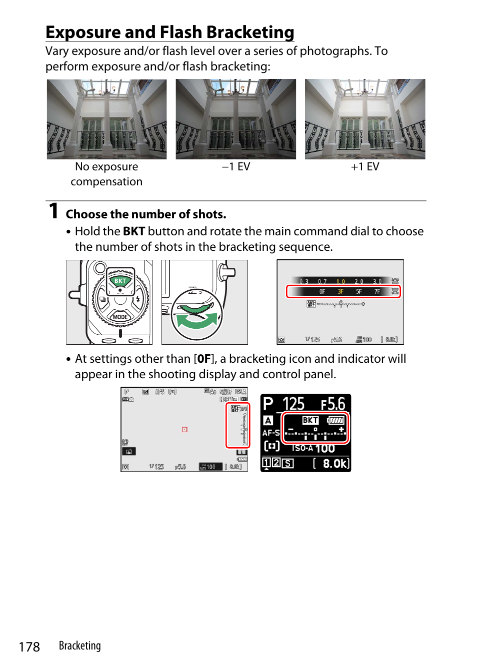 Exposure and flash bracketing | Nikon Z9 Mirrorless Camera User Manual | Page 178 / 914