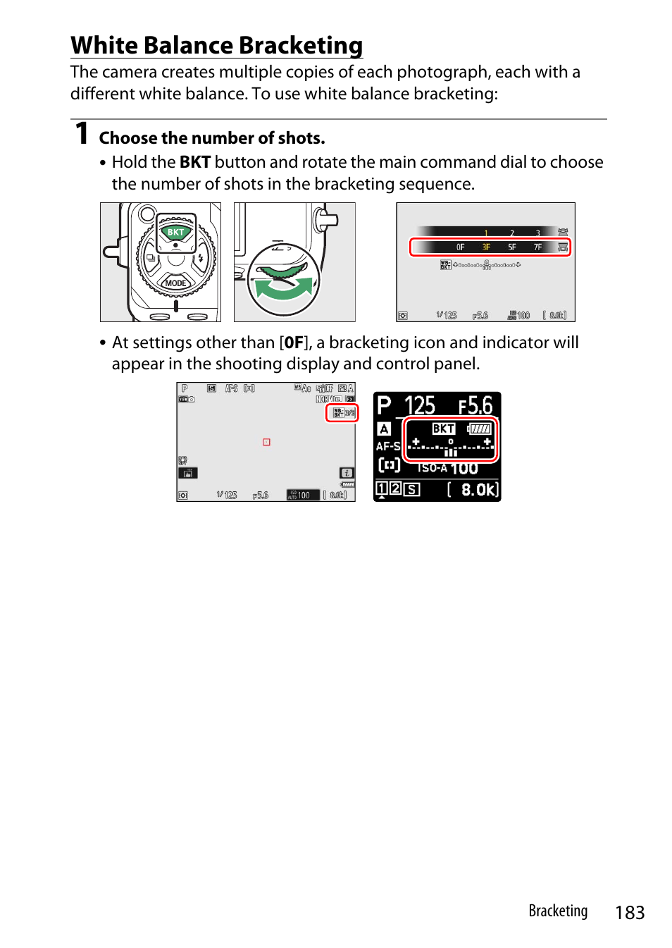 White balance bracketing | Nikon Z9 Mirrorless Camera User Manual | Page 183 / 914