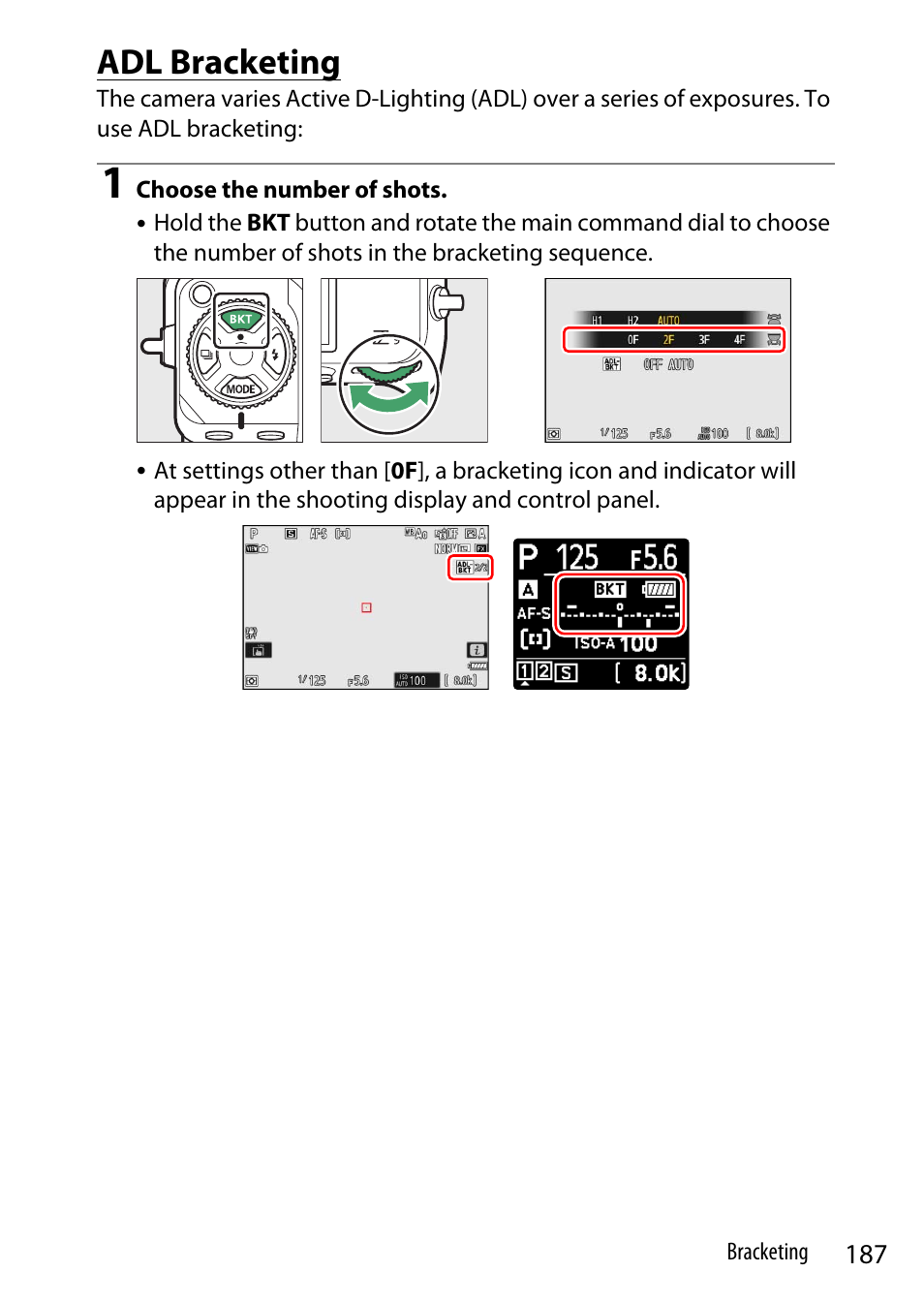 Adl bracketing | Nikon Z9 Mirrorless Camera User Manual | Page 187 / 914