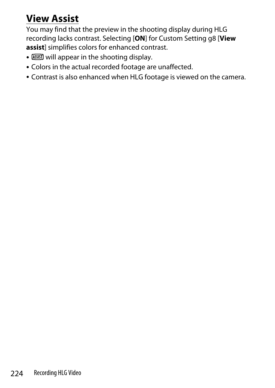 View assist | Nikon Z9 Mirrorless Camera User Manual | Page 224 / 914