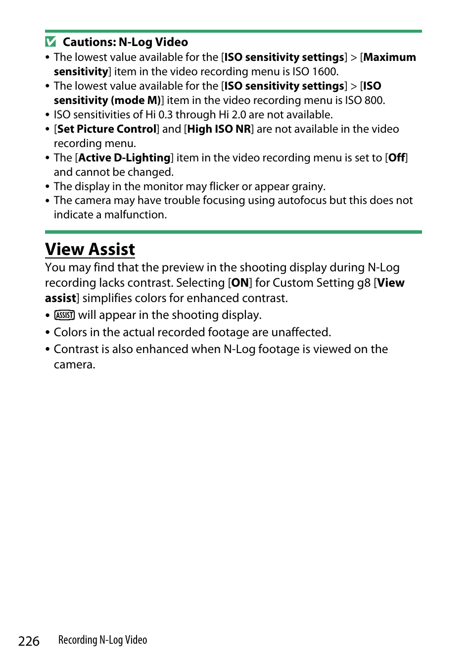 View assist | Nikon Z9 Mirrorless Camera User Manual | Page 226 / 914