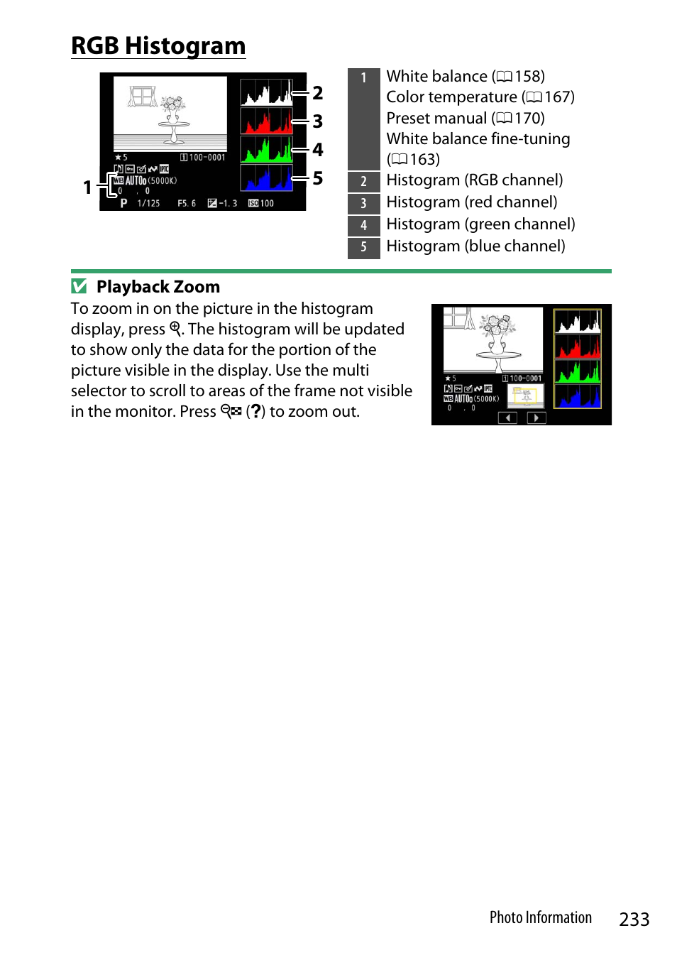 Rgb histogram | Nikon Z9 Mirrorless Camera User Manual | Page 233 / 914