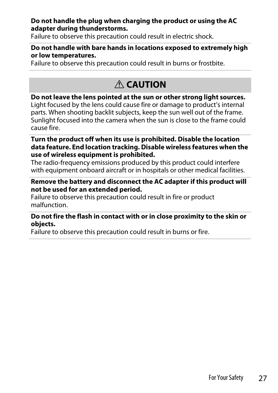 Caution | Nikon Z9 Mirrorless Camera User Manual | Page 27 / 914