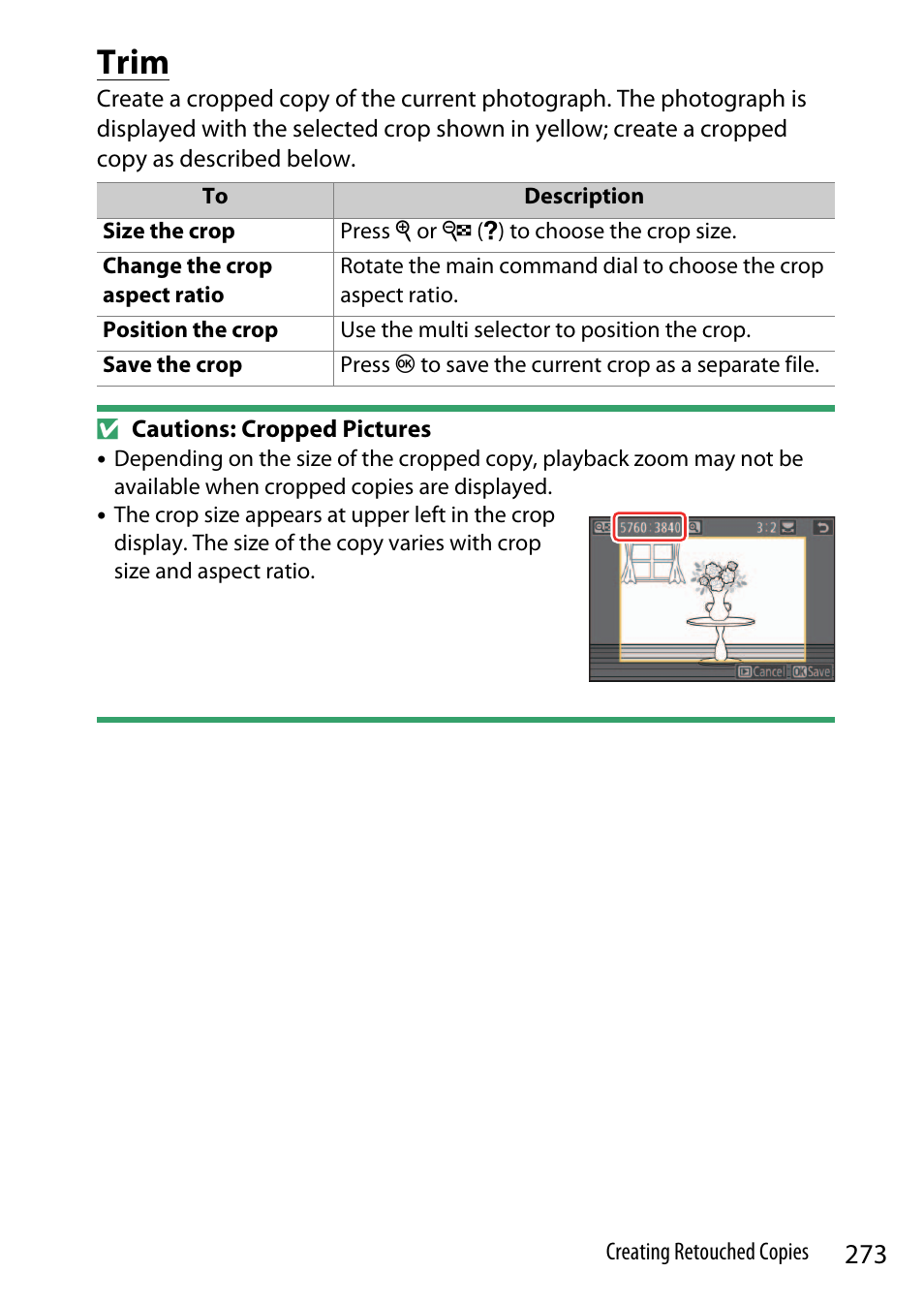 Trim | Nikon Z9 Mirrorless Camera User Manual | Page 273 / 914