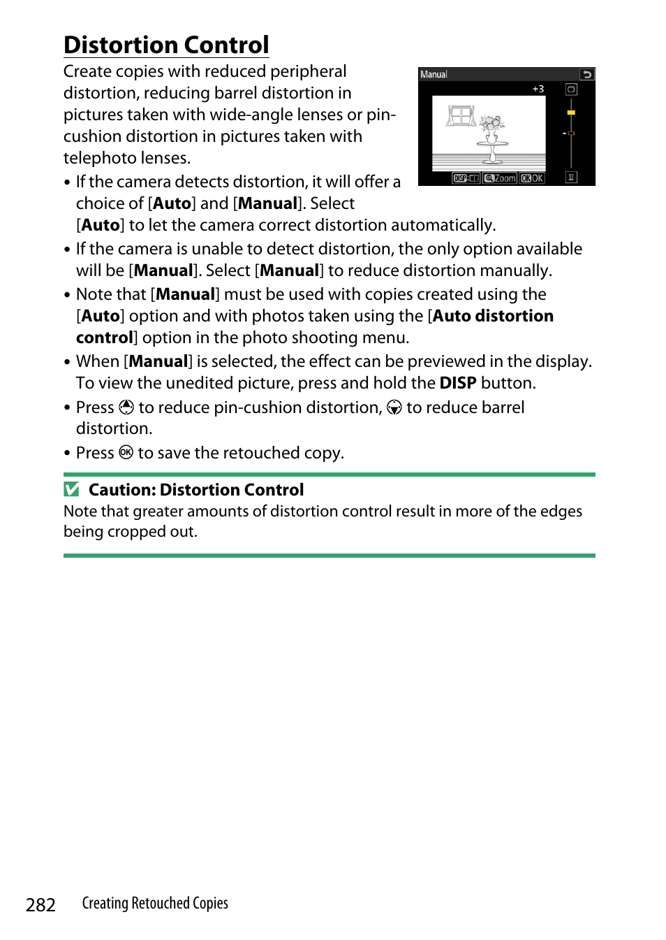 Distortion control | Nikon Z9 Mirrorless Camera User Manual | Page 282 / 914