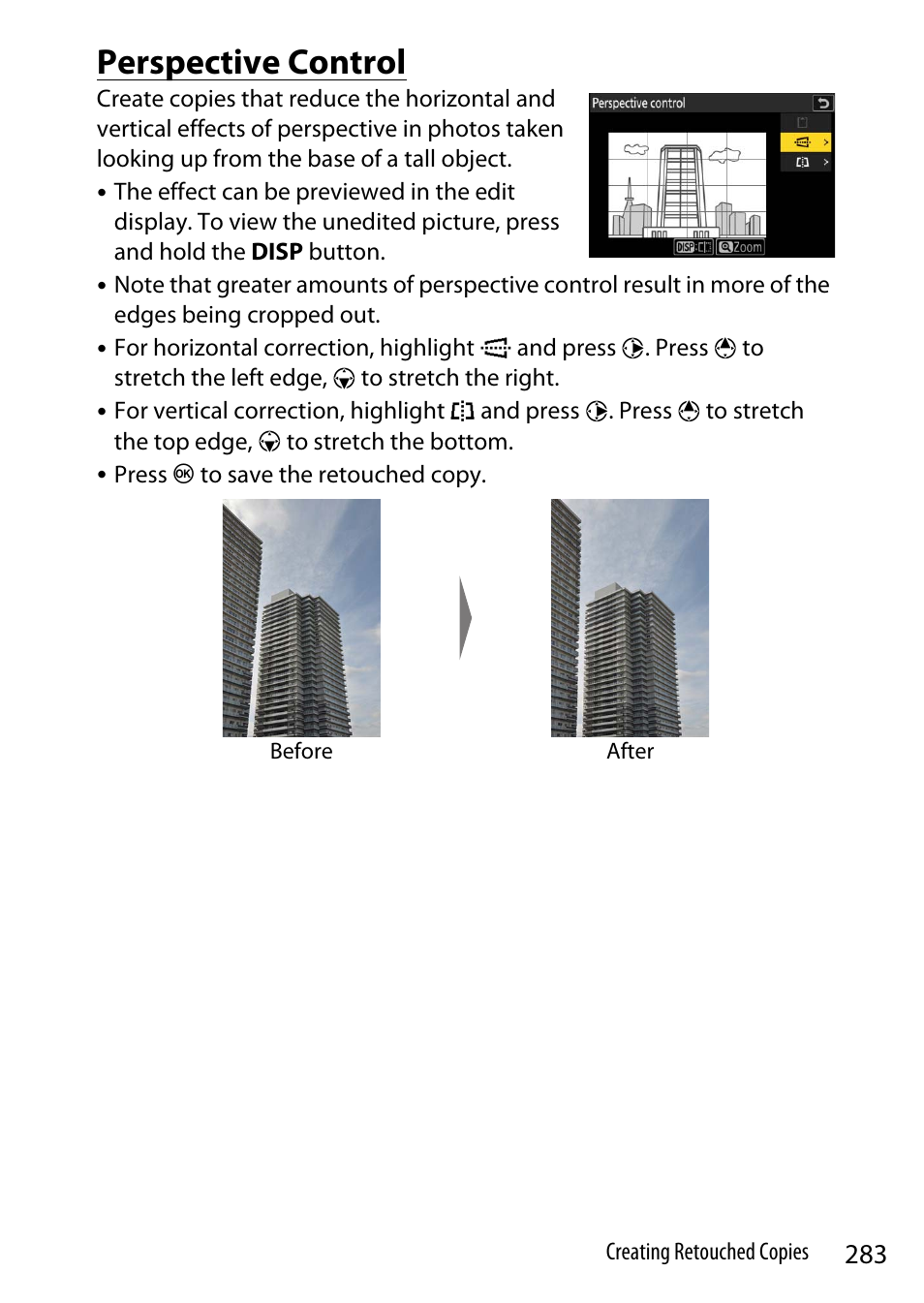 Perspective control | Nikon Z9 Mirrorless Camera User Manual | Page 283 / 914
