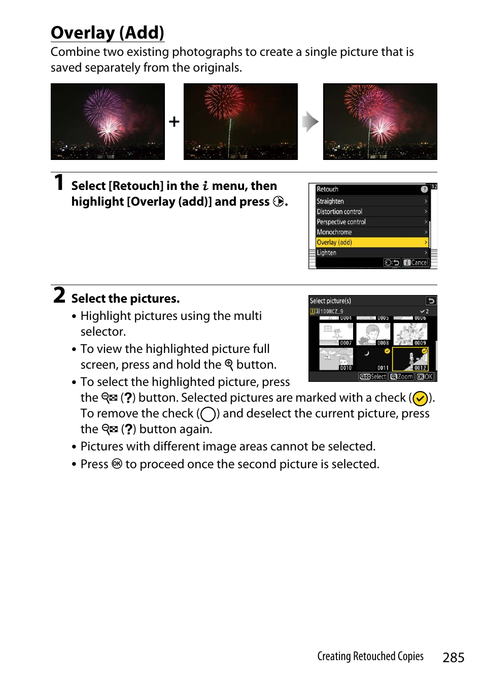 Overlay (add) | Nikon Z9 Mirrorless Camera User Manual | Page 285 / 914