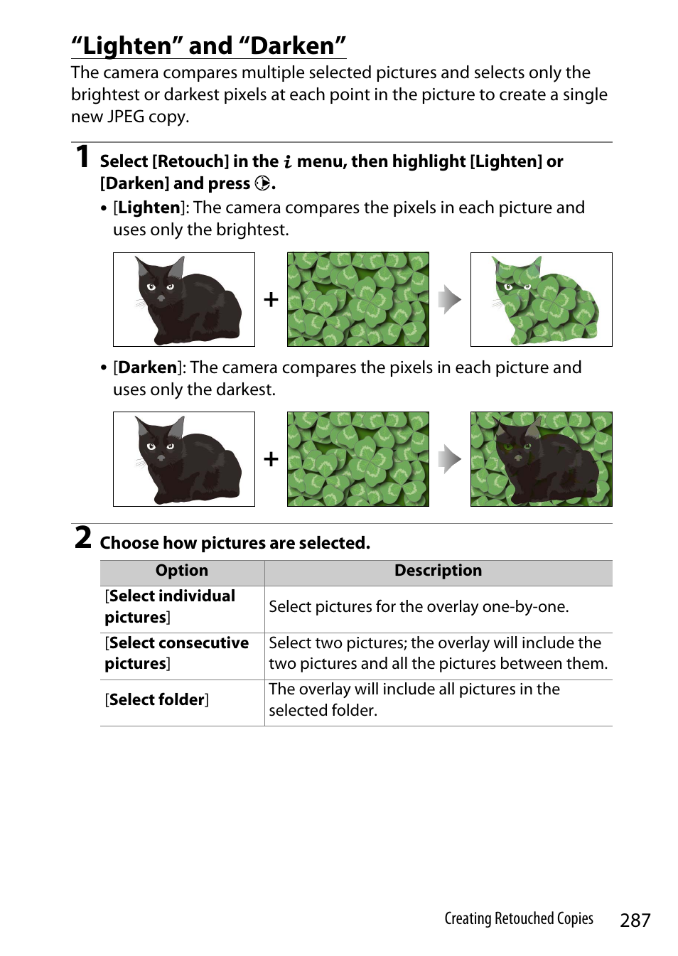 Lighten” and “darken | Nikon Z9 Mirrorless Camera User Manual | Page 287 / 914