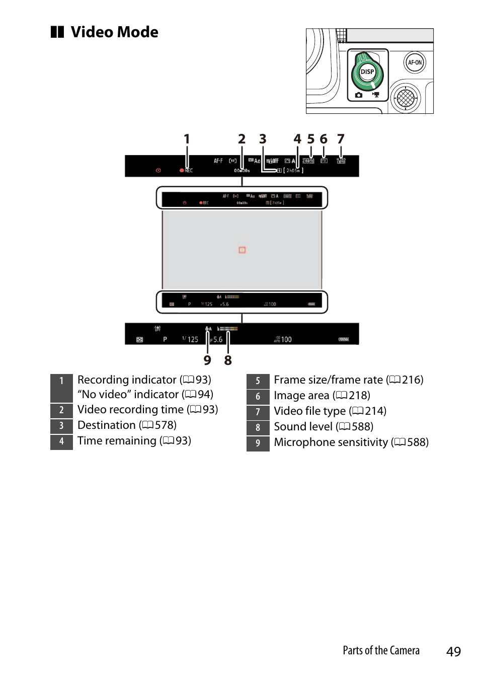 Video mode | Nikon Z9 Mirrorless Camera User Manual | Page 49 / 914