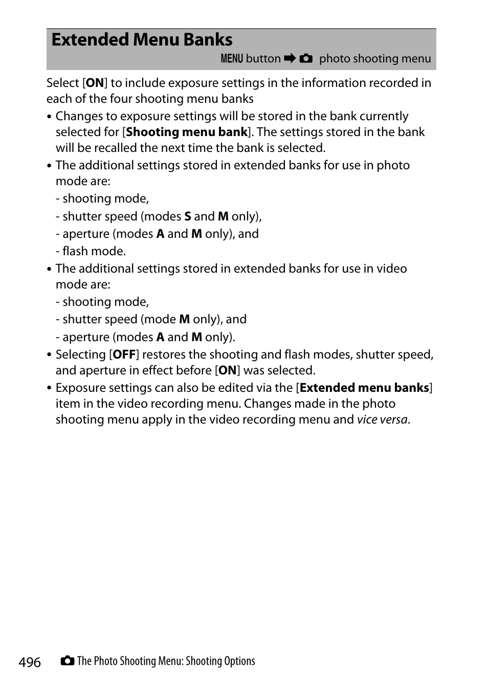 Extended menu banks | Nikon Z9 Mirrorless Camera User Manual | Page 496 / 914