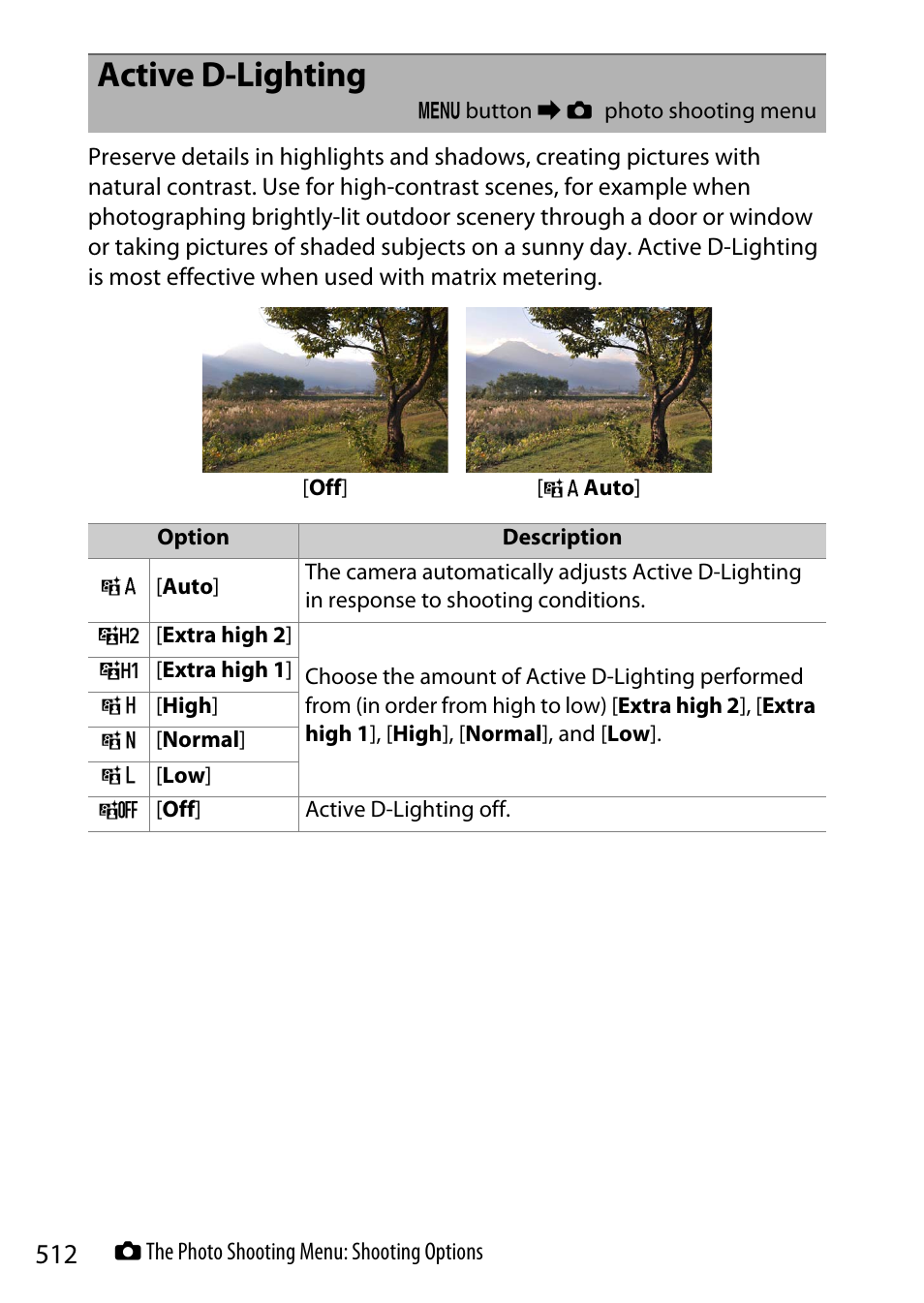 Active d-lighting | Nikon Z9 Mirrorless Camera User Manual | Page 512 / 914
