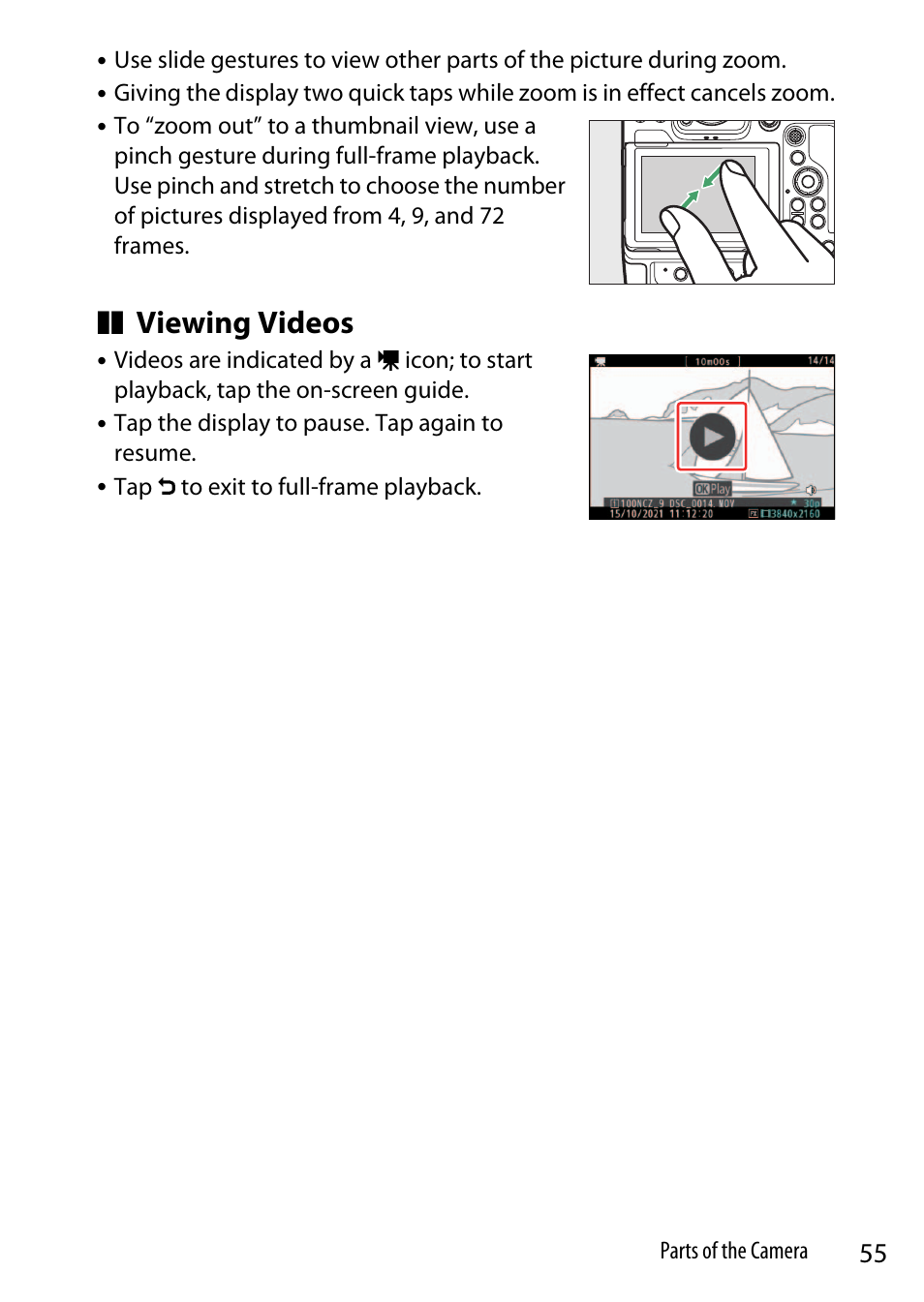 Viewing videos | Nikon Z9 Mirrorless Camera User Manual | Page 55 / 914
