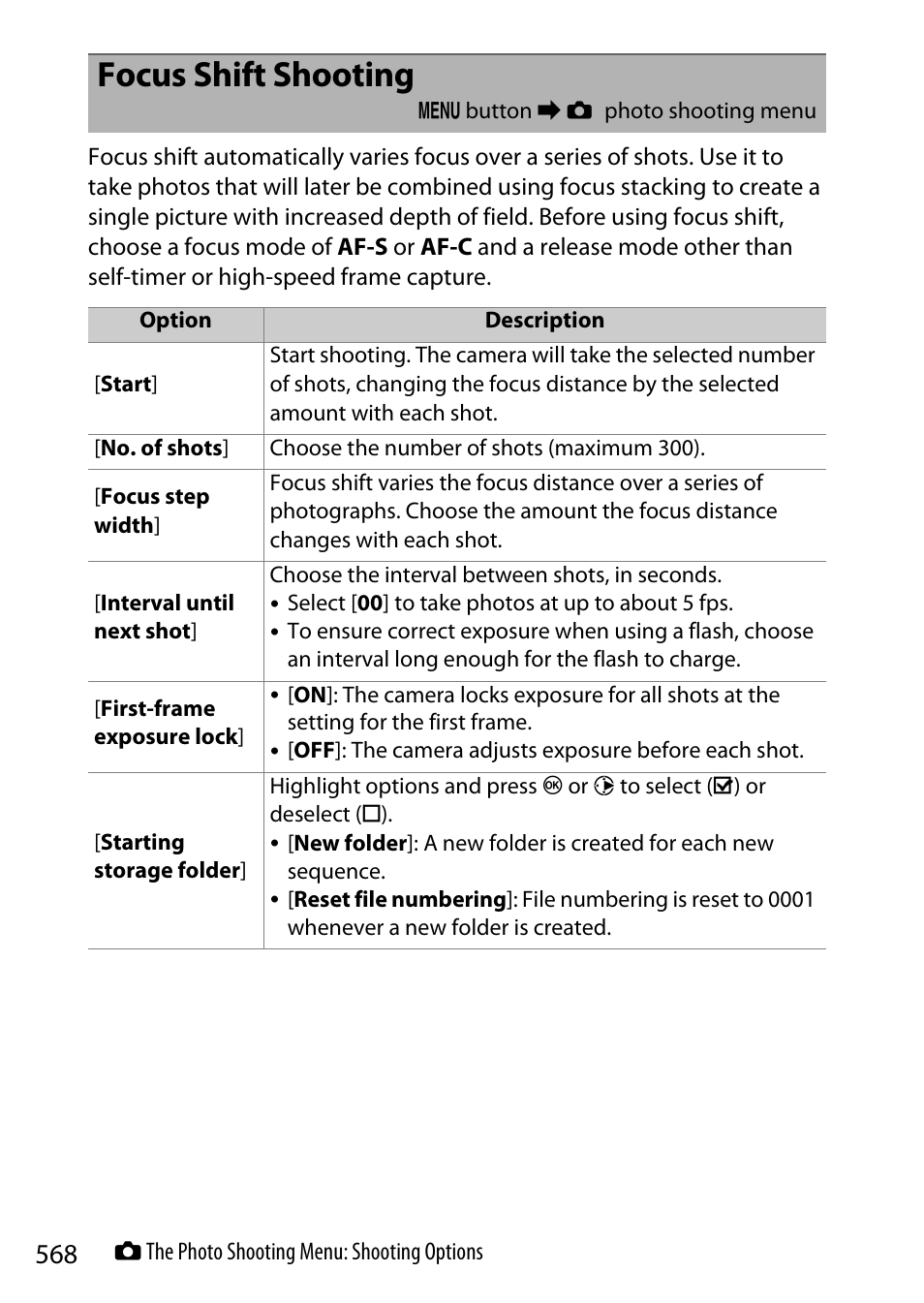 Focus shift shooting | Nikon Z9 Mirrorless Camera User Manual | Page 568 / 914
