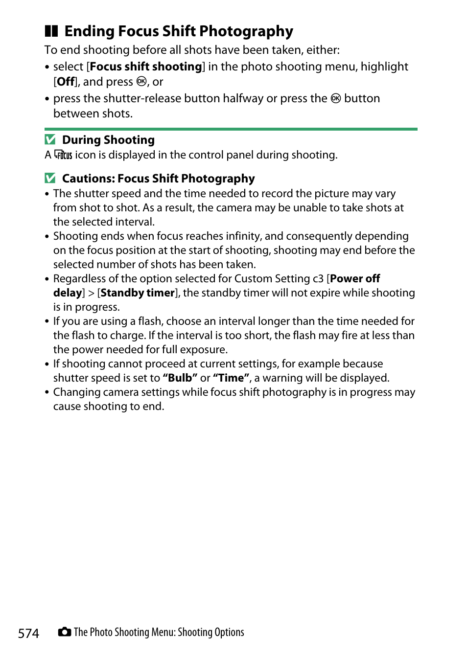 Ending focus shift photography | Nikon Z9 Mirrorless Camera User Manual | Page 574 / 914