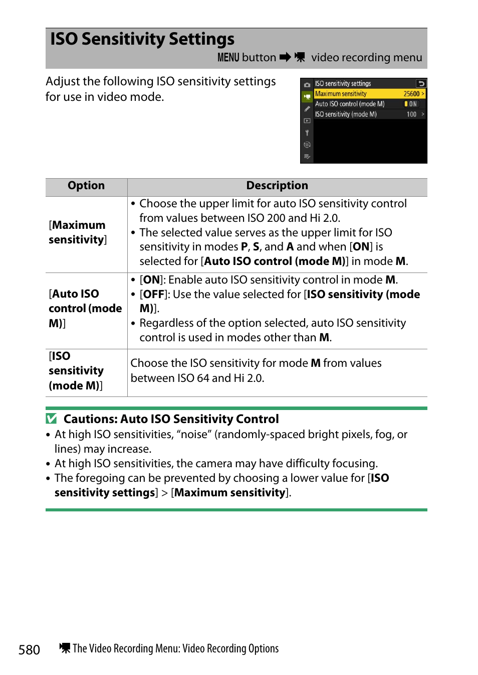 Iso sensitivity settings | Nikon Z9 Mirrorless Camera User Manual | Page 580 / 914