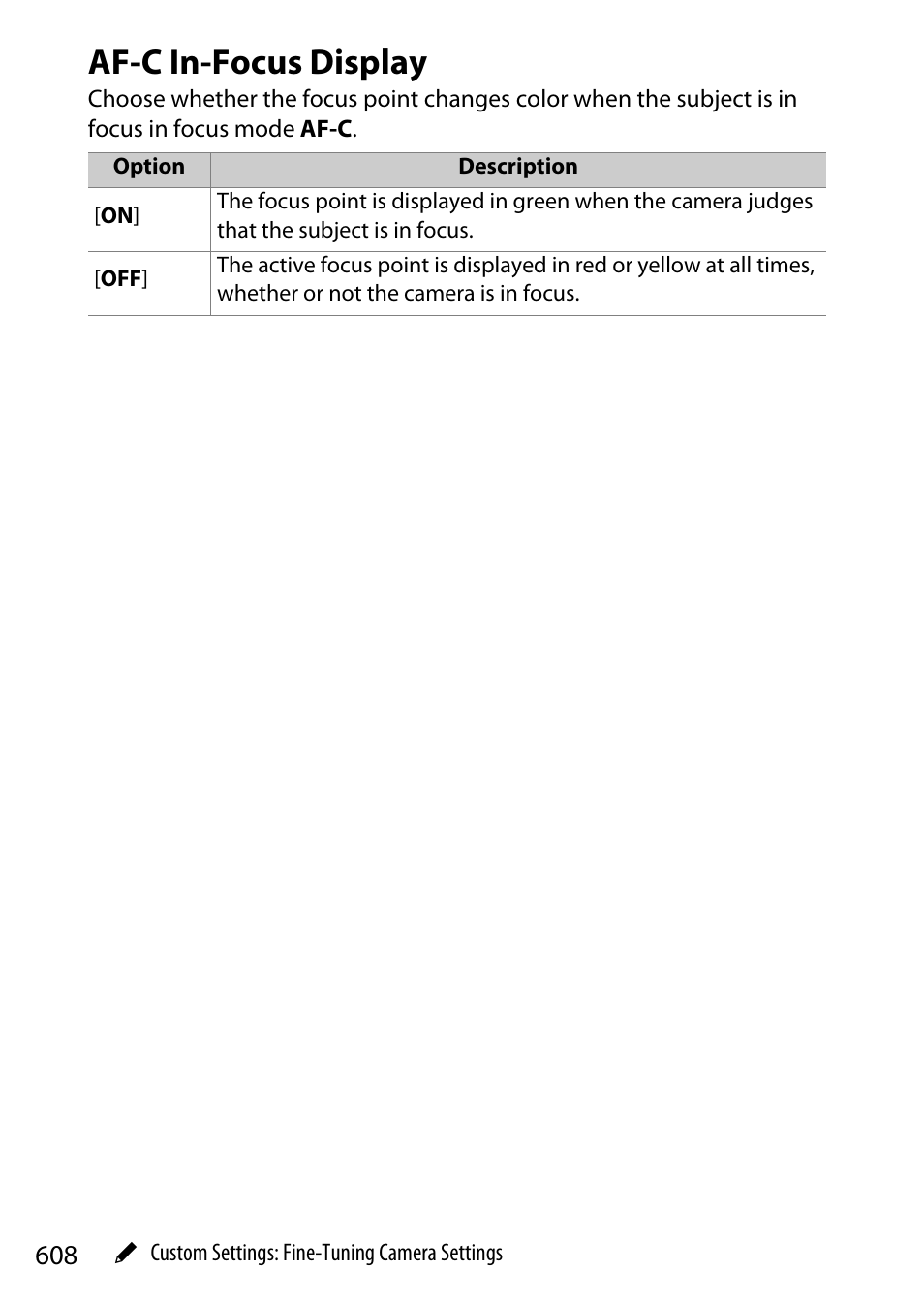 Af-c in-focus display | Nikon Z9 Mirrorless Camera User Manual | Page 608 / 914