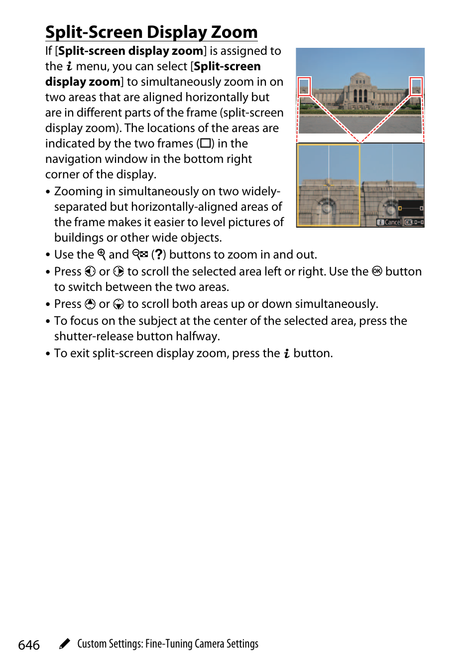 Split-screen display zoom | Nikon Z9 Mirrorless Camera User Manual | Page 646 / 914