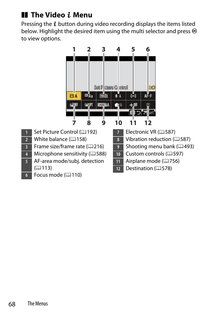 The video i menu | Nikon Z9 Mirrorless Camera User Manual | Page 68 / 914