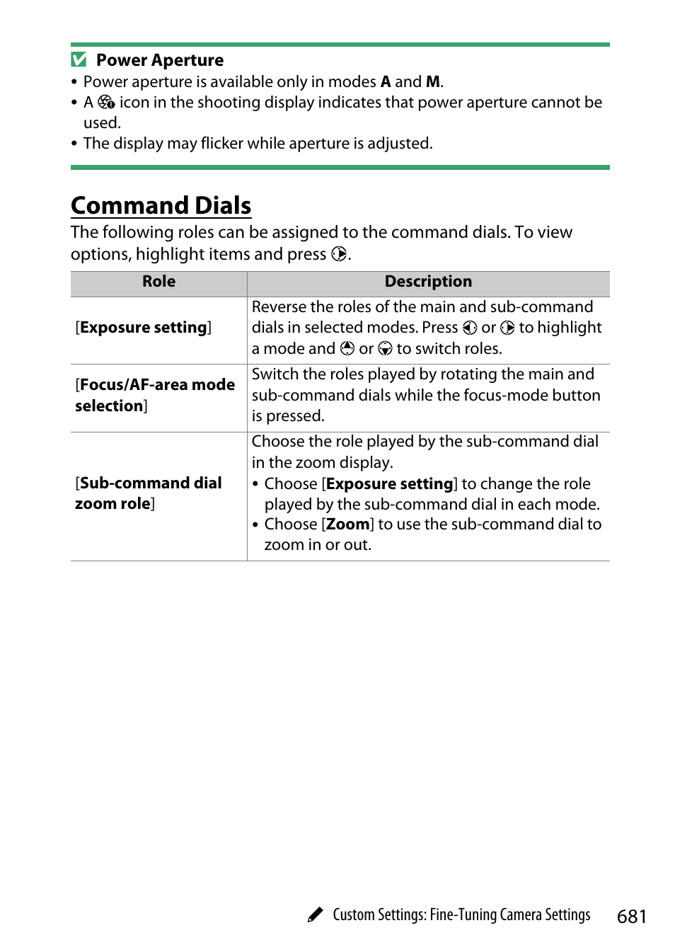 Command dials | Nikon Z9 Mirrorless Camera User Manual | Page 681 / 914