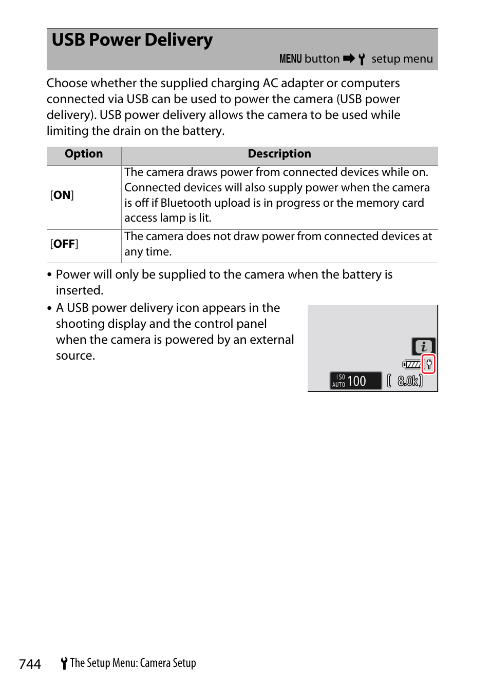 Usb power delivery | Nikon Z9 Mirrorless Camera User Manual | Page 744 / 914