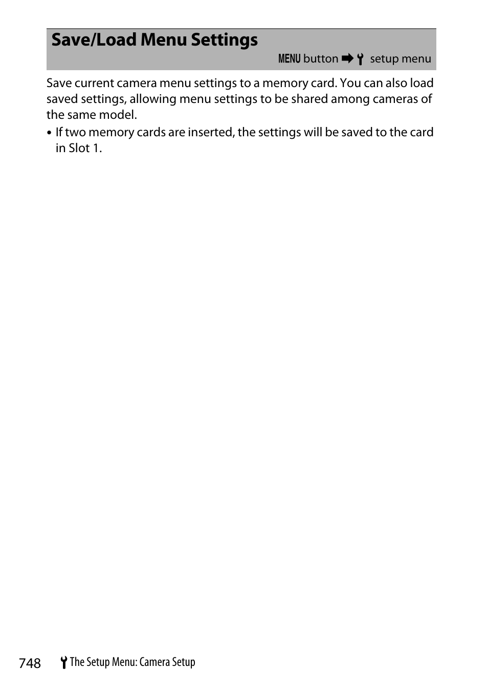 Save/load menu settings | Nikon Z9 Mirrorless Camera User Manual | Page 748 / 914