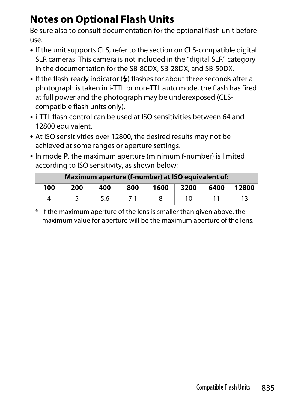 Notes on optional flash units | Nikon Z9 Mirrorless Camera User Manual | Page 835 / 914