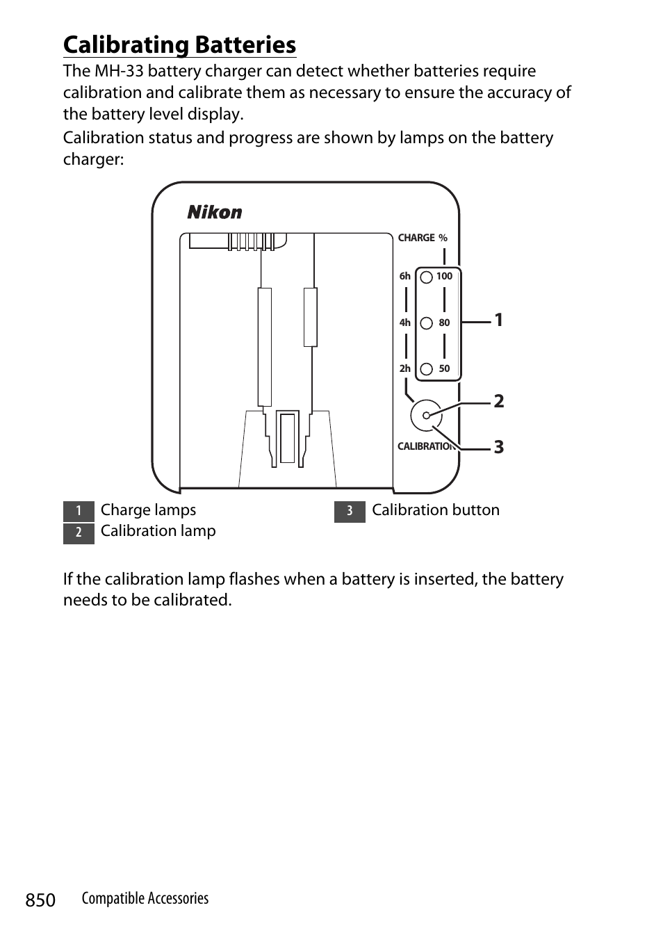 Calibrating batteries | Nikon Z9 Mirrorless Camera User Manual | Page 850 / 914