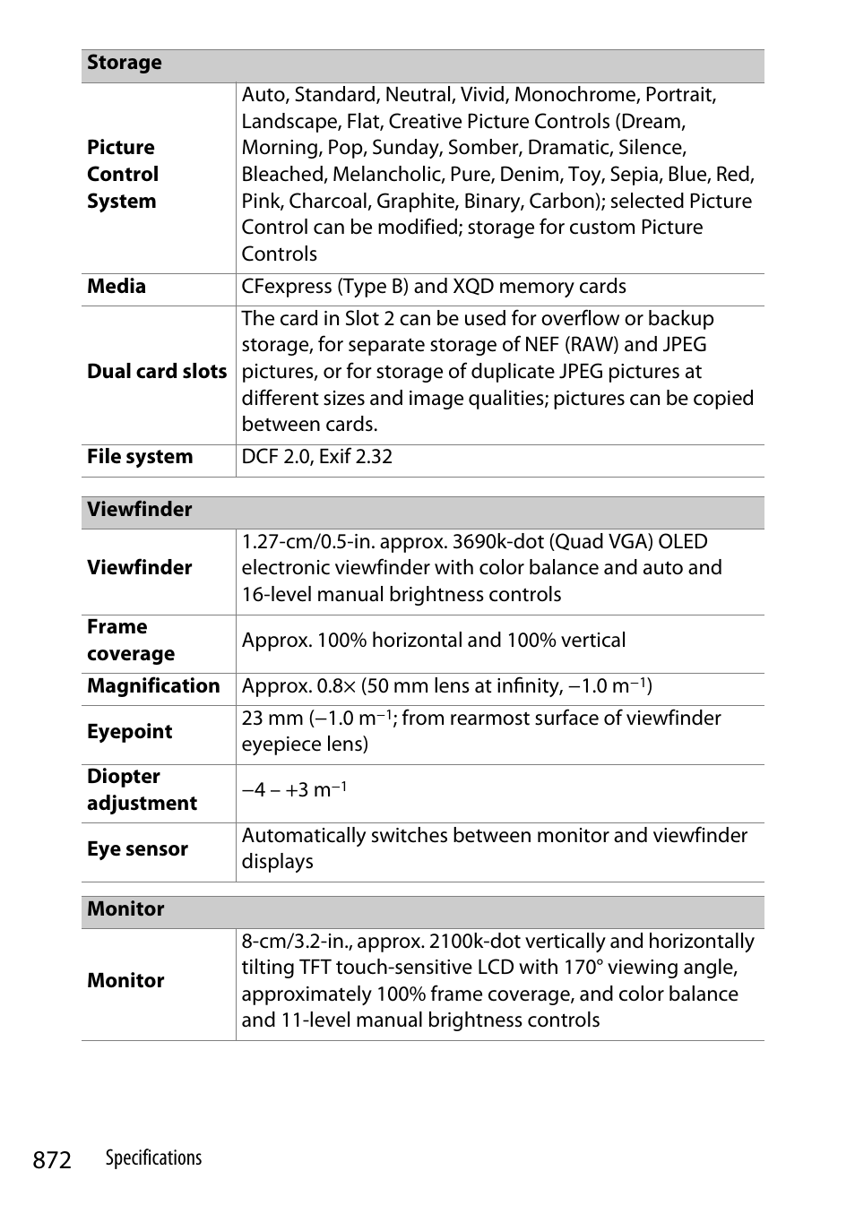 Nikon Z9 Mirrorless Camera User Manual | Page 872 / 914