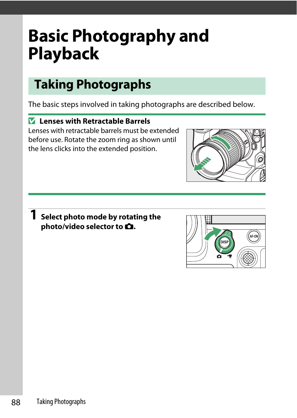 Basic photography and playback, Taking photographs, Take | Nikon Z9 Mirrorless Camera User Manual | Page 88 / 914