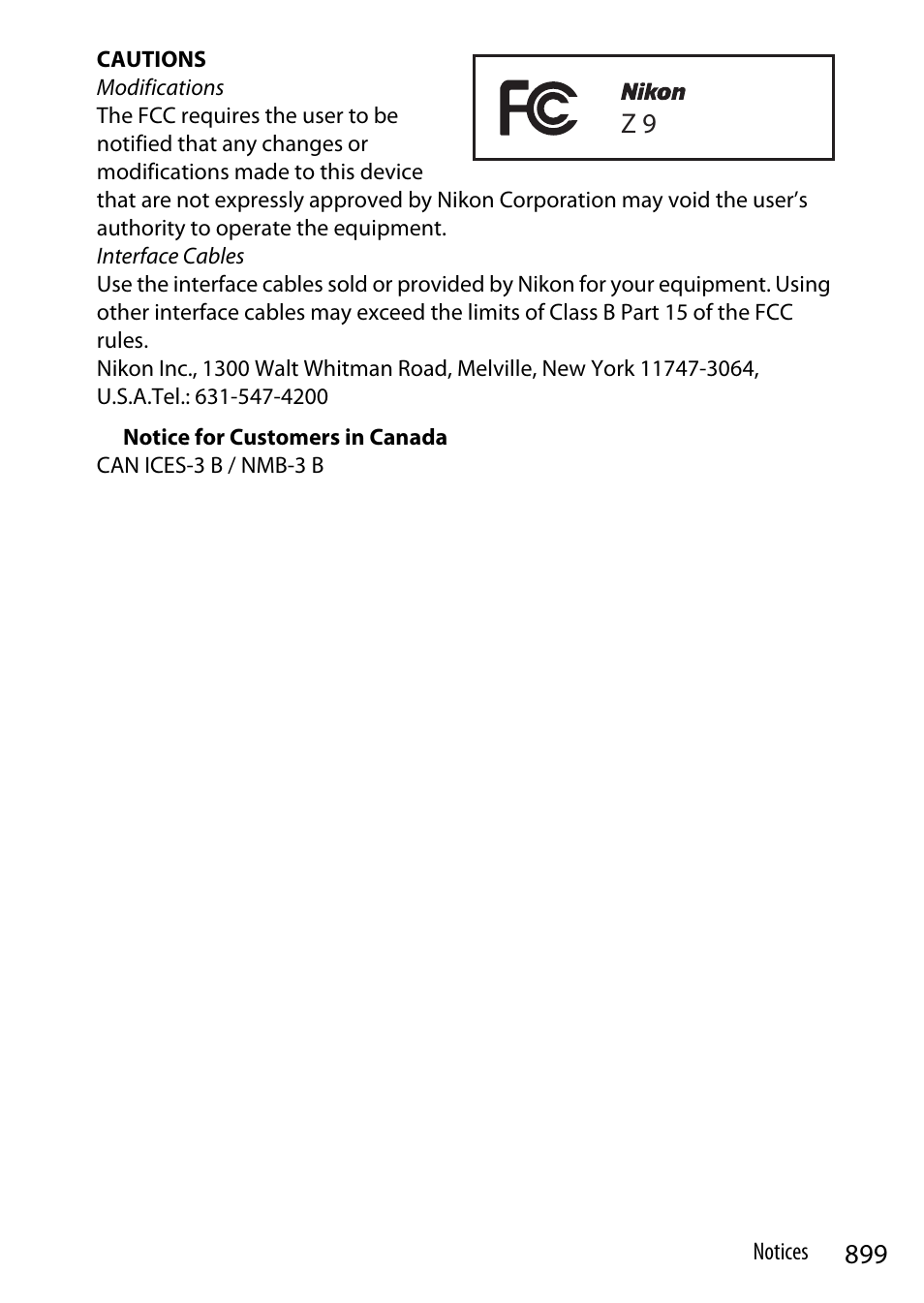 Nikon Z9 Mirrorless Camera User Manual | Page 899 / 914