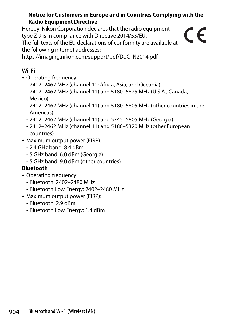 Nikon Z9 Mirrorless Camera User Manual | Page 904 / 914