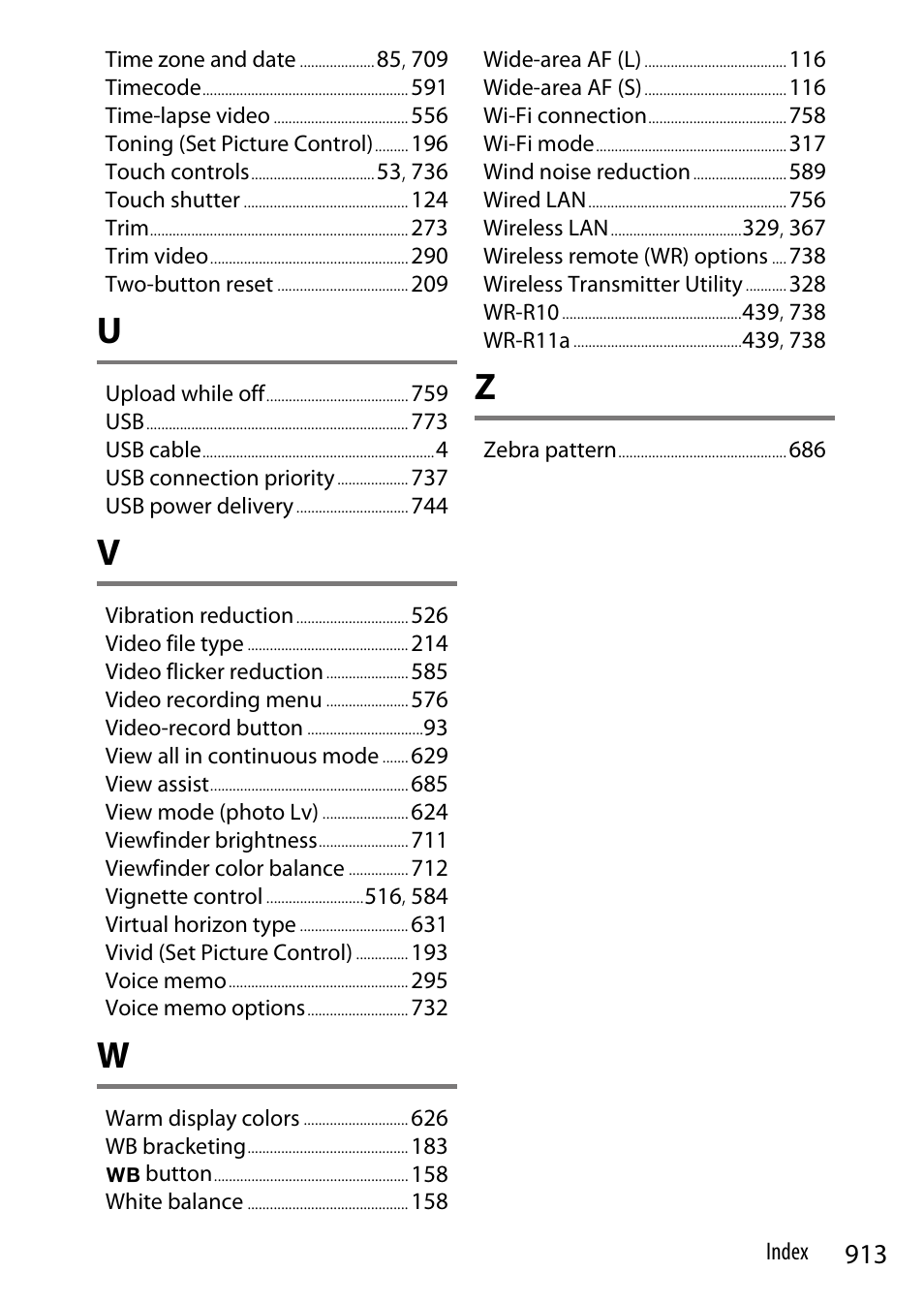 Nikon Z9 Mirrorless Camera User Manual | Page 913 / 914